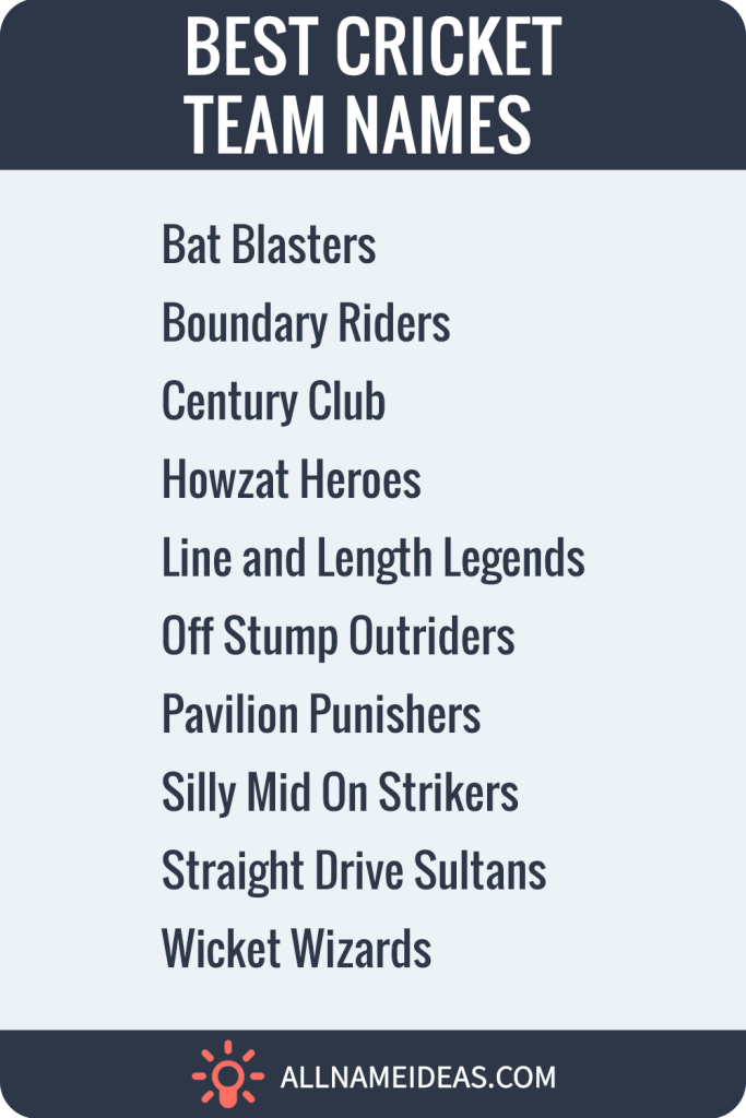best cricket team names pinterest