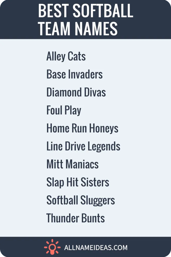 best softball team names pinterest