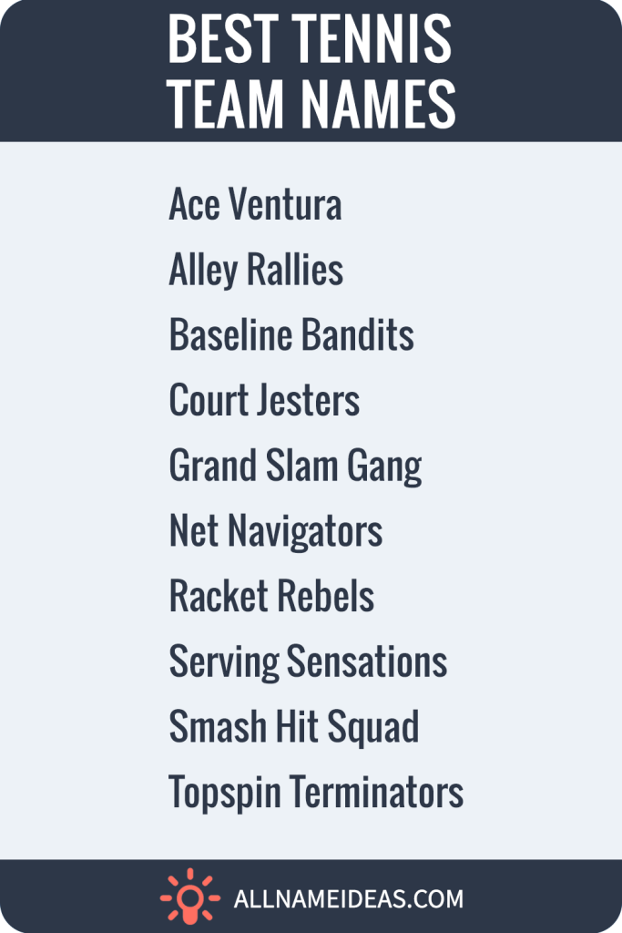 best tennis team names pinterest