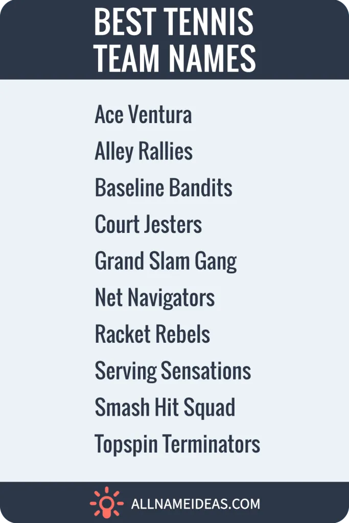 best tennis team names pinterest