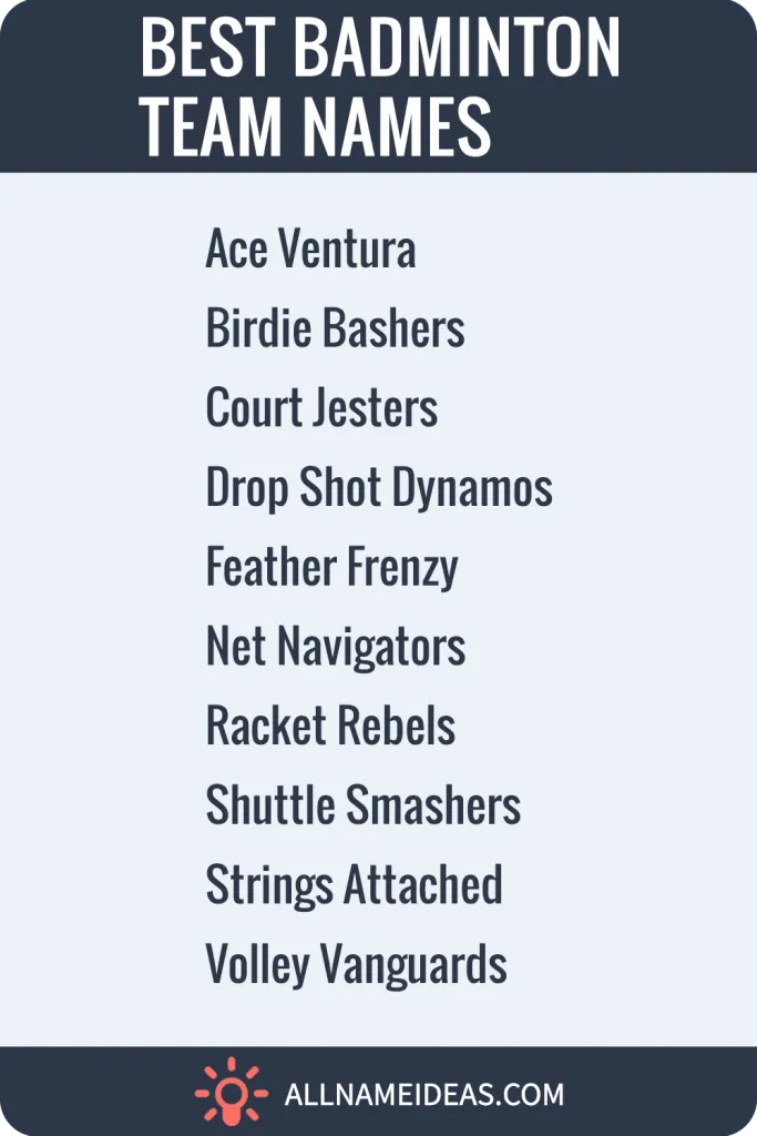 best badminton team names pinterest
